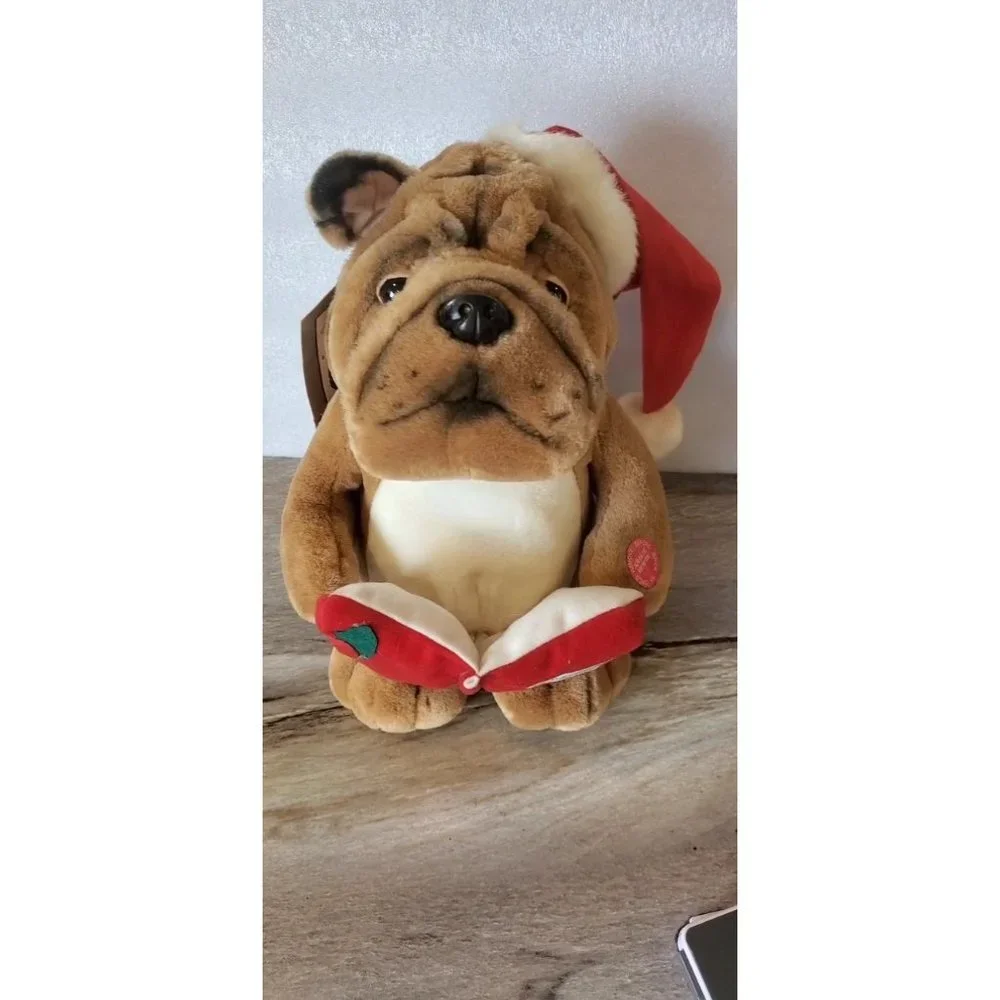 Vintage 90s JcPenny Christmas Barking Sharpee Dog Plush 11